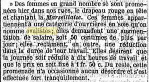 ovalistes femmes ouvrieres journal la Presse - 6 mars 1848